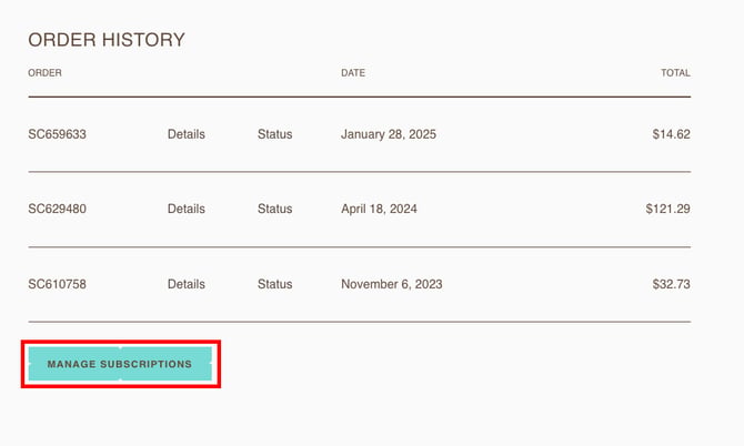 Manage Subscriptions