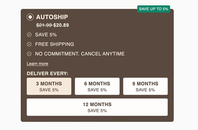 Subscription Screenshot